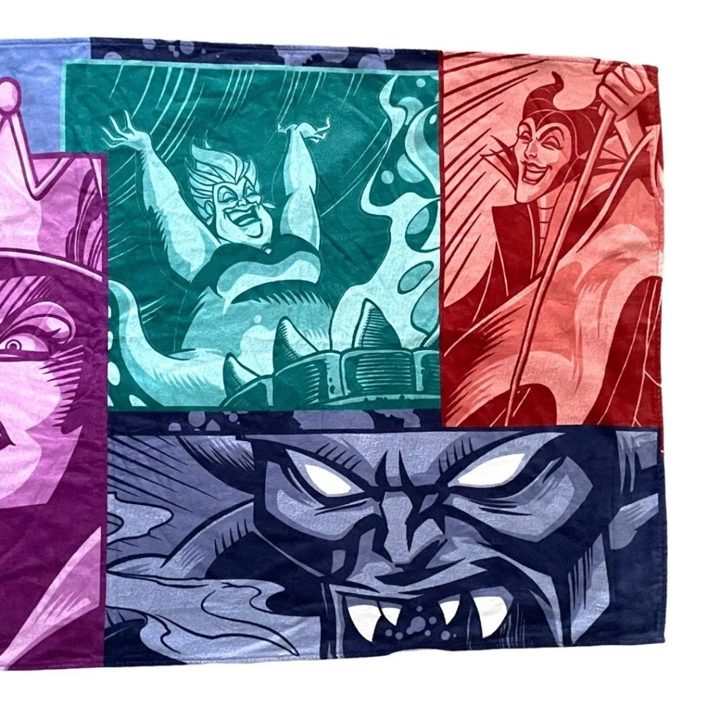 Disney Parks Villains Evil Queen Ursula Maleficent Captain Hook Beach Towel